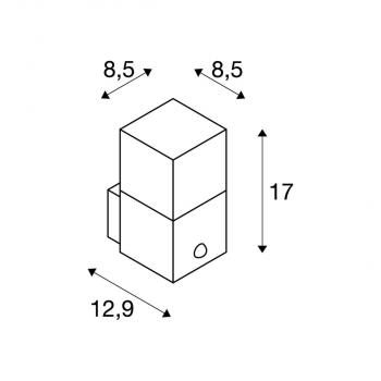 SLV GRAFIT Outdoor Wandaufbauleuchte, anthrazit, square, E27, mit Sensor (1006183)