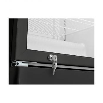 Bomann KSG 7351 Flaschenkühlschrank, 60 cm breit, 356 L, Glastür, Innenraumbeleuchtung, abschließbare Gerätetür, 6 Gitterablagen, schwarz