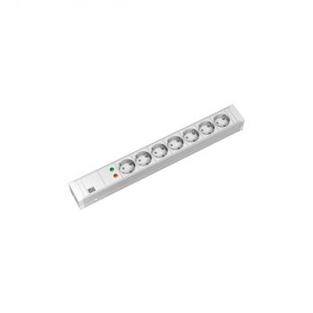 ARDEBO.de Bachmann 19 Zoll Steckdosenleiste 7x Steckdose ÜSE 1,5HE, 2m, weiß (333.004)