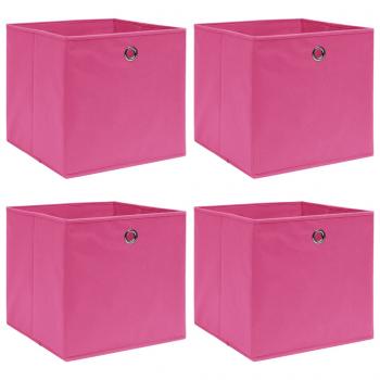 ARDEBO.de - Aufbewahrungsboxen 4 Stk. Rosa 32x32x32 cm Stoff