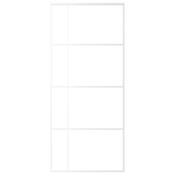 Schiebetür ESG-Glas und Aluminium 90x205 cm Weiß