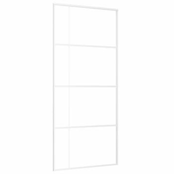 Schiebetür ESG-Glas und Aluminium 90x205 cm Weiß