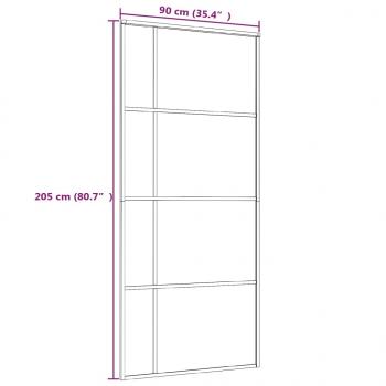 Schiebetür ESG-Glas und Aluminium 90x205 cm Weiß
