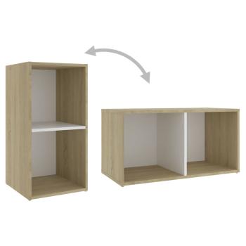 6-tlg. TV-Schrank-Set Weiß Sonoma-Eiche Holzwerkstoff