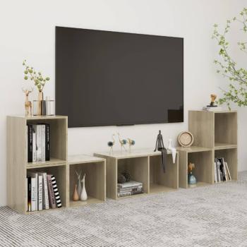 ARDEBO.de - 6-tlg. TV-Schrank-Set Sonoma-Eiche Holzwerkstoff