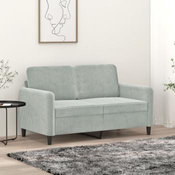 ARDEBO.de - 2-Sitzer-Sofa Hellgrau 120 cm Samt