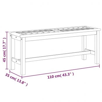 Gartenbank 110 cm Massivholz Akazie