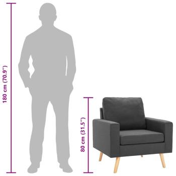 Sessel Dunkelgrau Stoff