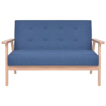 Sofagarnitur 2-tlg. Stoff Blau