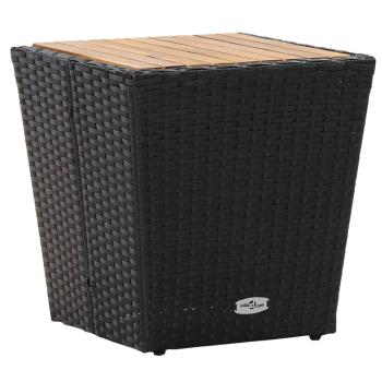 5-tlg. Garten-Bistro-Set Poly Rattan Massivholz Akazie Schwarz