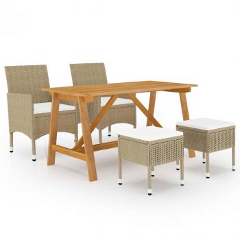 ARDEBO.de - 5-tlg. Garten-Essgruppe Beige