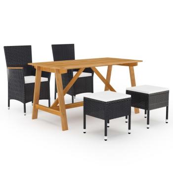 ARDEBO.de - 5-tlg. Garten-Essgruppe Schwarz