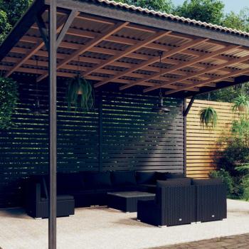 ARDEBO.de - 10-tlg. Garten-Lounge-Set mit Kissen Poly Rattan Schwarz