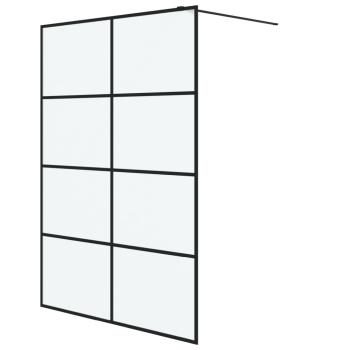 Duschwand für Begehbare Dusche Schwarz 140x195 cm Matt ESG-Glas
