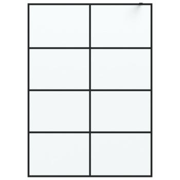 Duschwand für Begehbare Dusche Schwarz 140x195 cm Matt ESG-Glas
