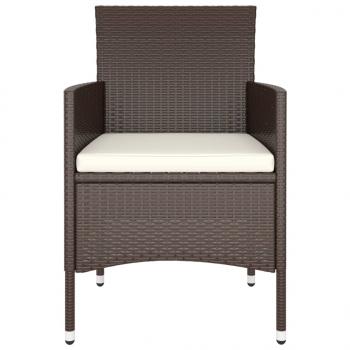 9-tlg. Garten-Essgruppe Poly Rattan Braun