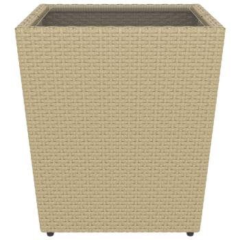 5-tlg. Garten-Bistro-Set Poly Rattan und Hartglas Beige