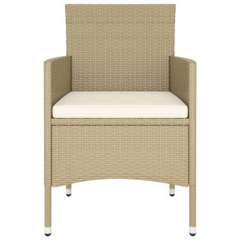 5-tlg. Garten-Bistro-Set Poly Rattan und Hartglas Beige