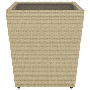 5-tlg. Garten-Bistro-Set Poly Rattan und Hartglas Beige