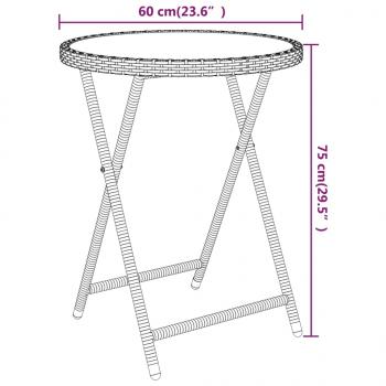 5-tlg. Bistro-Set Poly-Rattan und Hartglas Braun