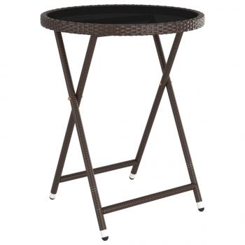 5-tlg. Bistro-Set Poly-Rattan und Hartglas Braun