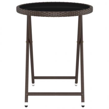 5-tlg. Bistro-Set Poly-Rattan und Hartglas Braun