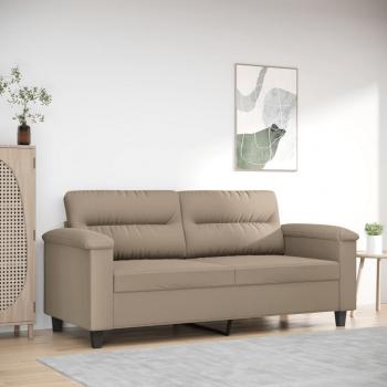 ARDEBO.de - 2-Sitzer-Sofa Taupe 140 cm Mikrofasergewebe