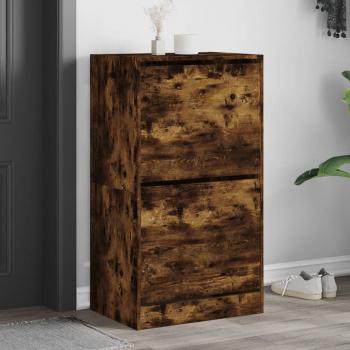 ARDEBO.de - Schuhschrank mit 2 Klappen Räuchereiche 60x42x108 cm