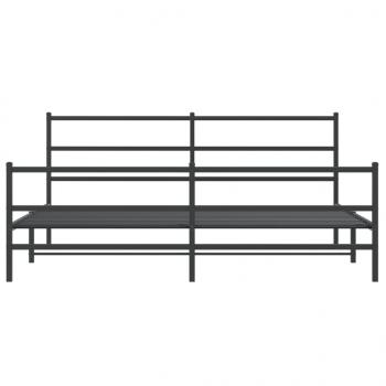 Bettgestell mit Kopf- und Fußteil Metall Schwarz 183x213 cm