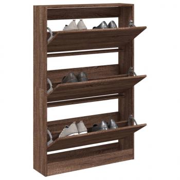 ARDEBO.de - Schuhschrank Braun Eichen-Optik 80x21x125,5 cm Holzwerkstoff