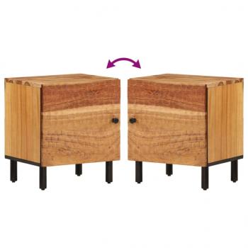 Nachttische 2 Stk. 40x33x46 cm Massivholz Akazie