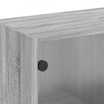 Wandschrank mit Glastüren Grau Sonoma 68x37x68,5 cm