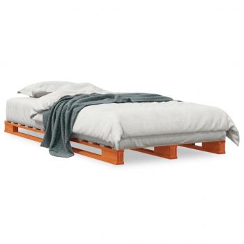 ARDEBO.de - Palettenbett Wachsbraun 90x200 cm Massivholz Kiefer