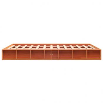 Massivholzbett ohne Matratze Wachsbraun 150x200 cm Kiefernholz