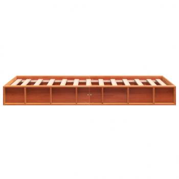 Massivholzbett ohne Matratze Wachsbraun 90x190 cm Kiefernholz