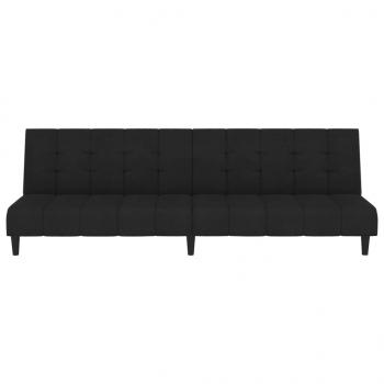 Schlafsofa 2-Sitzer Schwarz Samt