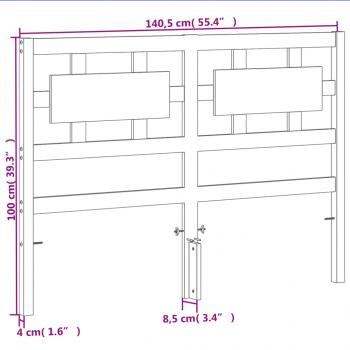 Kopfteil Wachsbraun 135 cm Massivholz Kiefer