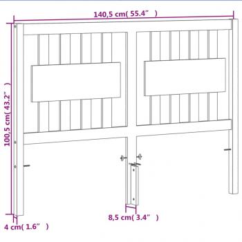 Kopfteil Wachsbraun 135 cm Massivholz Kiefer