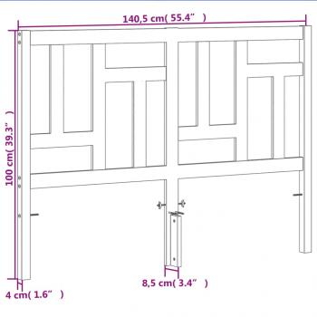 Kopfteil Wachsbraun 135 cm Massivholz Kiefer