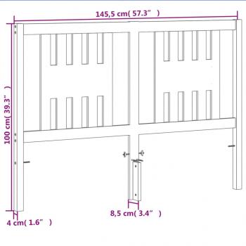 Kopfteil Wachsbraun 140 cm Massivholz Kiefer