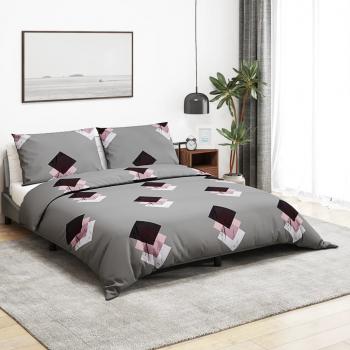 ARDEBO.de - Bettwäsche-Set Grau 135x200 cm Baumwolle