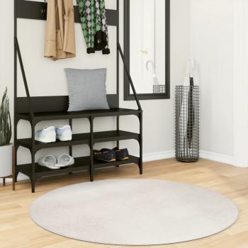 ARDEBO.de - Teppich IZA Kurzflor Skandinavischer Look Creme Ø 120 cm