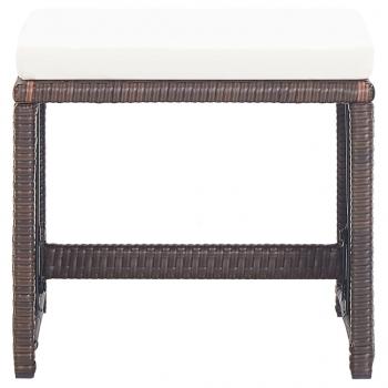 Gartenhocker 4 Stk. mit Kissen Braun Poly Rattan