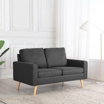 ARDEBO.de - 2-Sitzer-Sofa Dunkelgrau Stoff