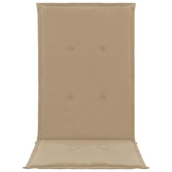 Gartenstuhlauflagen für Hochlehner 2Stk. Beige 120x50x3cm Stoff