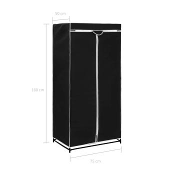 Kleiderschrank Schwarz 75×50×160 cm