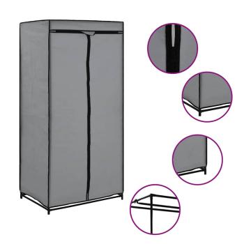 Kleiderschrank Grau 75×50×160 cm