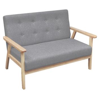 ARDEBO.de - Sofa-Set 3-tlg. Stoff Hellgrau