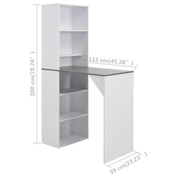 Bartisch mit Schrank Weiß 115x59x200 cm