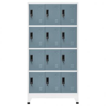 Schließfachschrank Hellgrau und Dunkelgrau 90x45x180 cm Stahl